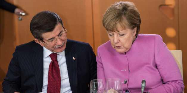Anglea Merkel und der türkische Ministerpräsident Davutoglu
