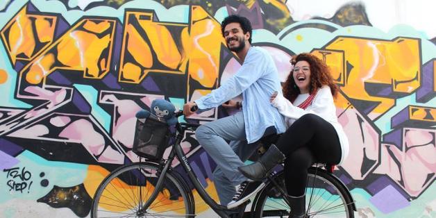 Le globe-trotteur Anass Yakine en compagnie de sa femme Amal Choulli.