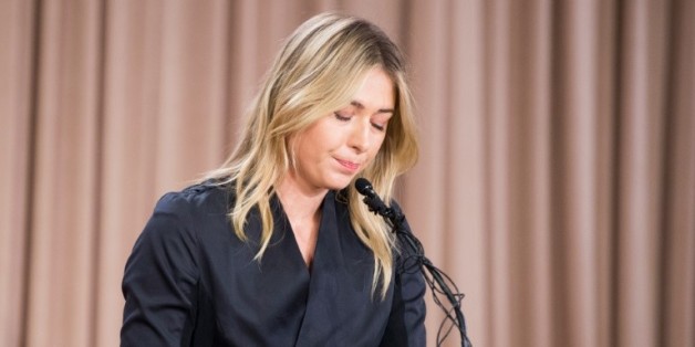 Maria Sharapova lors d'une conférence de presse, le 7 mars 2016 à Los Angeles