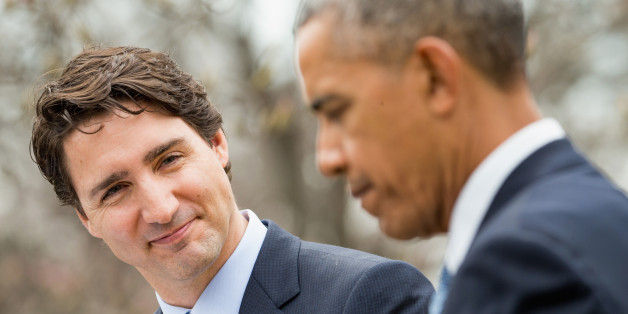 Canadian Prime Minister Justin Trudeau thanks President Barack Obama while speaking at a bilateral news conference in the Rose Garden of the White House in Washington, Thursday, March 10, 2016. (AP Photo/Andrew Harnik)