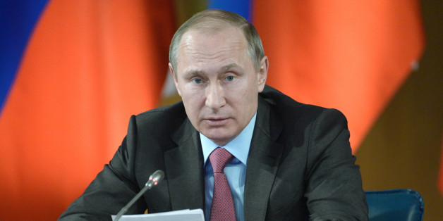 Russian President Vladimir Putin heads a meeting of the State Council on traffic safety issues in Yaroslavl, Russia, Monday, March 14, 2016. (Alexei Nikolsky/Sputnik, Kremlin Pool Photo via AP)