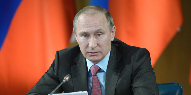 Russian President Vladimir Putin heads a meeting of the State Council on traffic safety issues in Yaroslavl, Russia, Monday, March 14, 2016. (Alexei Nikolsky/Sputnik, Kremlin Pool Photo via AP)
