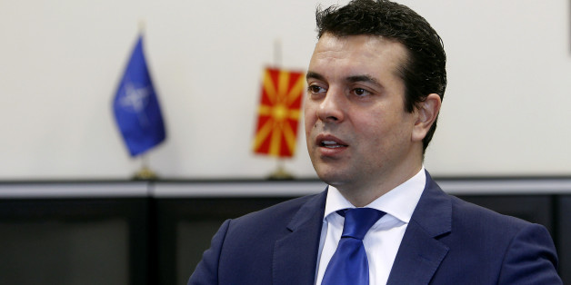 Macedonian Foreign Minister Nikola Poposki speaks for The Associated Press in an interview at the foreign ministry building in Skopje, Macedonia, Thursday, March 3, 2016. Foreign minister Poposki is calling on neighboring Greece to move thousands of migrants stuck on its side of the border away to more suitable reception centers. (AP Photo/Boris Grdanoski)