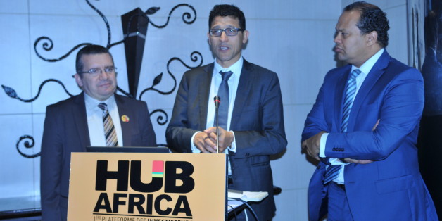 De gauche à droite: Zouhair Triqui, secrétaire général de Maroc Export, Zakaria Fahim, président de Hub Africa et Alioune Gueye, commissaire général de Hub Africa et président de NGE Impact.