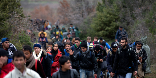 Flüchtlinge an der mazedonischen Grenze