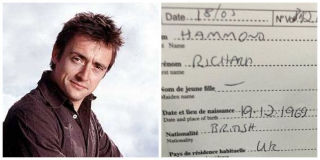 La fiche d'embarquement de l'ex-présentateur de Top Gear au Maroc fait le buzz
