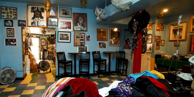 The back room of the Ernie K-Doe Mother-In-Law Lounge in New Orleans with items piled in the foreground in preparation for the garage sale planned for Saturday on Wednesday, Sept. 2, 2009. The lounge was owned by recording artist Ernie K-Doe, the Emperor of the Universe. K-Doe and his wife Antoinette K-Doe have died , and the lounge is now run by Ernie K-Doe's stepdaughter Betty Fox. ( AP Photo/Judi Bottoni )