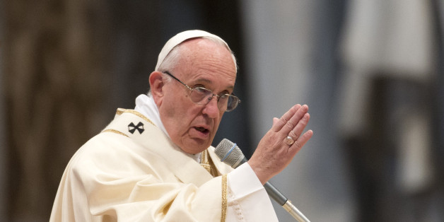 Pope Francis delivers his speech during an ordination Mass in St.Peter's Basilica at the Vatican, Saturday, March 19, 2016. Pope Francis will ordain Saturday as new bishops Father Miguel Angel Ayuso Guixot, of Spain and Father Peter Bryan Wells of the United States. (AP Photo/Alessandra Tarantino)