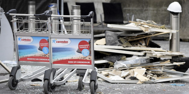 Wreckage are seen outside the terminal at Brussels International airport following bomb attacks in Brussels metro and Belgium's airport of Zaventem, Belgium, March 23, 2016. REUTERS/Yorick Jansens/Pool