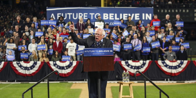 Democratic U.S. presidential candidate Bernie Sanders speaks during a rally at Safeco Field in Seattle, Washington March 25, 2016. REUTERS/David Ryder