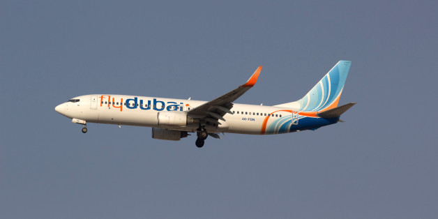 The Flydubai Boeing 737-800 airplane, registration A6-FDN, is pictured in the sky over Dubai, United Arab Emirates February 13, 2014. All 62 people aboard a passenger jet flying from Dubai to southern Russia were killed when their plane crashed on its second attempt to land at Rostov-on-Don airport March 19, 2016, Russian officials said. Russia's emergencies ministry said the aircraft, a Boeing 737-800 operated by Dubai-based budget carrier Flydubai, crashed at 0340 (0040 GMT). Picture taken Fe