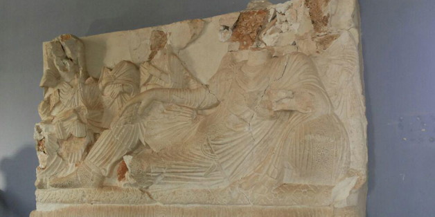 A view shows a damaged artefact at the museum of the historic city of Palmyra, after forces loyal to Syria's President Bashar al-Assad recaptured the city, in Homs Governorate in this handout picture provided by SANA on March 27, 2016. REUTERS/SANA/Handout via Reuters ATTENTION EDITORS - THIS PICTURE WAS PROVIDED BY A THIRD PARTY. REUTERS IS UNABLE TO INDEPENDENTLY VERIFY THE AUTHENTICITY, CONTENT, LOCATION OR DATE OF THIS IMAGE. EDITORIAL USE ONLY. NOT FOR SALE FOR MARKETING OR ADVERTISING CAMP