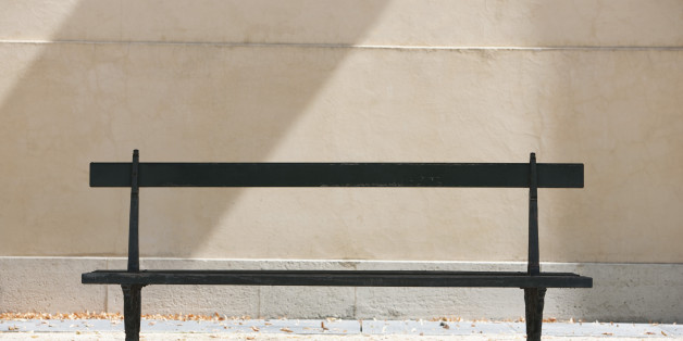 Empty bench in a garden, Terrasse De l'Orangerie, Jardin des Tuileries, Paris, Ile-de-France, France