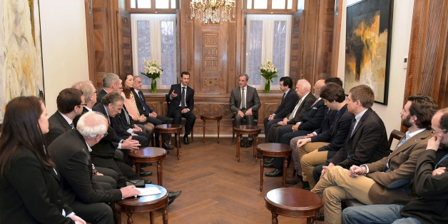 Une délégation parlementaire française reçue par Bachar al-Assad à Damas, le 27 mars.