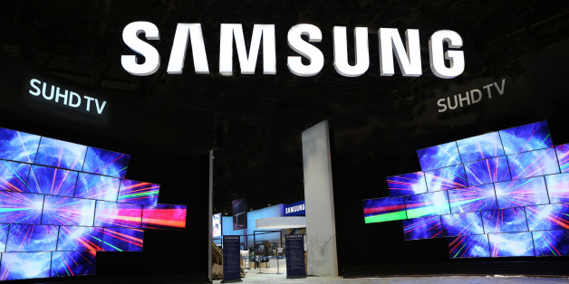IMAGE DISTRIBUTED FOR SAMSUNG ELECTRONICS AMERICA - Ahead of CES 2016, Samsung is putting the finishing touches on its booth that features a giant display of award-winning SUHD TVs at the Las Vegas Convention Center on Tuesday, Jan. 5, 2016. Samsung, the top global TV manufacturer for 10 consecutive years and largest exhibitor at the annual technology event, will showcase new innovations in SUHD TV display technology, Smart TVs with easier access to desired content and IoT hub technology so the