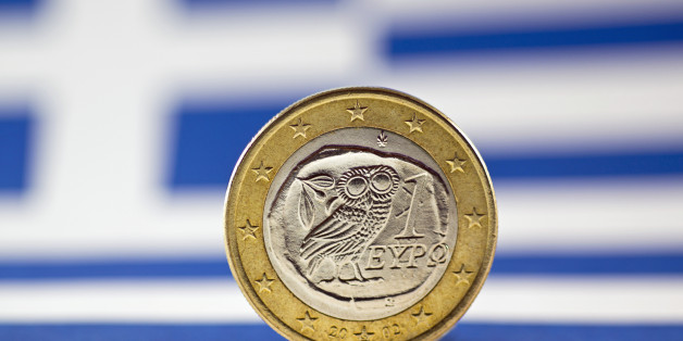 Greek 1 Euro coin, Flag of Greece