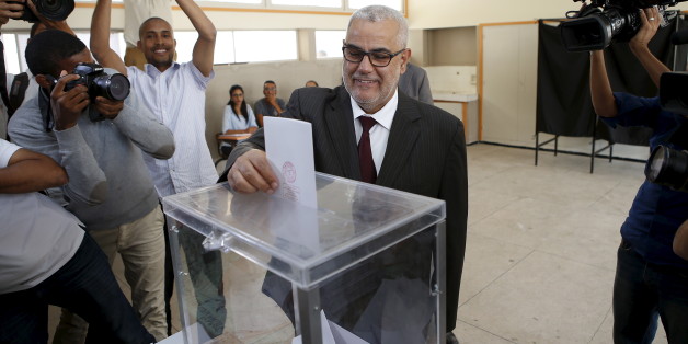 Abdelillah Benkirane, secretary-general of the Islamist Justice and Development party (PJD), casts his ballot at a polling station in Rabat September 4, 2015. Morocco's ruling Islamist party on Friday faced a major test of its dominance as polls opened for local elections for which most opposition parties have campaigned on anti-corruption platforms and against privileges for the elite. REUTERS/Youssef Boudlal