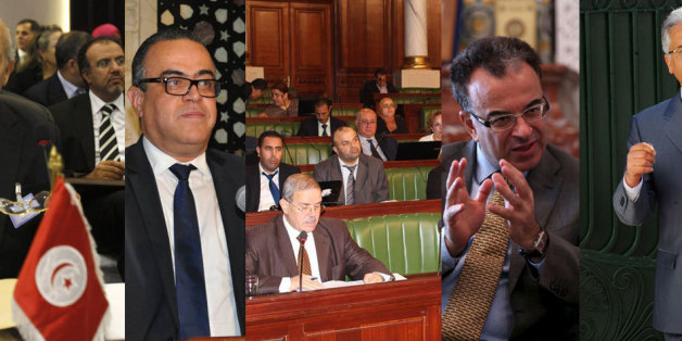 De gauche à droite: Chadly Ayari, gouverneur de la Banque centrale, Hatem El Euchi, ministre des Domaines de l'Etat et des affaires foncières, l'Assemblée des représentants du peuple, Slim Chaker, ministre des Finances, et Amor Mansour, ministre de la Justice.