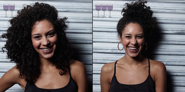 Une des amies du photographe après 2 et 3 verres d'alcool