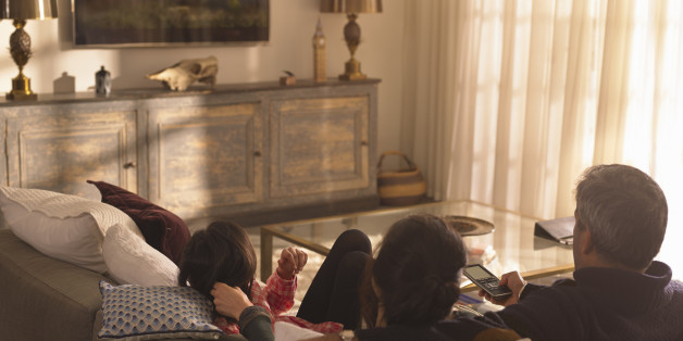 A family watching television