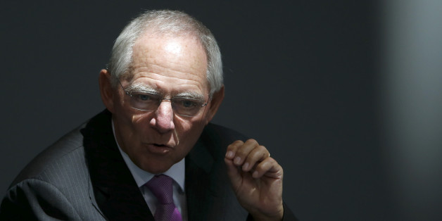 German Finance Minister Wolfgang Schaueble addresses the Bundestag, the lower house of parliament, in Berlin September 11, 2012. Schaeuble said on Tuesday that the only way to solve the euro zone crisis was for the bloc's member states to correct the policy mistakes of the past. "The causes lie in the mistakes of the financial and economic policies which member states have pursued and (the crisis) can only be solved via these," he said. "There is no comfortable way out of that, neither through pooling debt nor by casually using the bank's printing presses." REUTERS/Fabrizio Bensch (GERMANY - Tags: POLITICS BUSINESS)