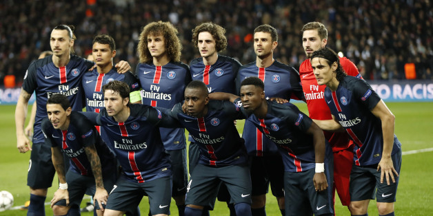 Football Soccer - Paris St Germain v Manchester City - UEFA Champions League Quarter Final First Leg - Parc des Princes, Paris, France - 15/16 - 6/4/16PSG line up before the gameAction Images via Reuters / John SibleyEDITORIAL USE ONLY.