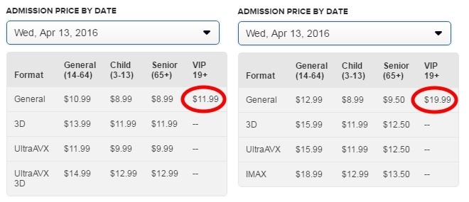  How Much Is A Vip Cineplex Ticket 