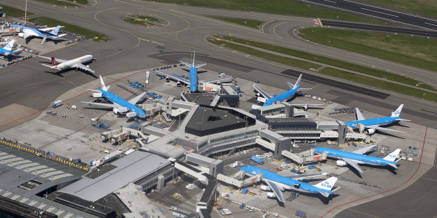 KLM aircraft are seen on the tarmac at Schipol airport near Amsterdam April 15, 2015. REUTERS/Yves Herman