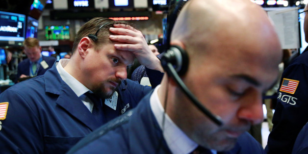 Zwei Broker an der New York Stock Exchange im April 2016
