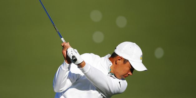 AUGUSTA, GEORGIA - APRIL 05: Cheng Jin of China hits on the practice range during a practice round prior to the start of the 2016 Masters Tournament at Augusta National Golf Club on April 5, 2016 in Augusta, Georgia. (Photo by Kevin C. Cox/Getty Images)