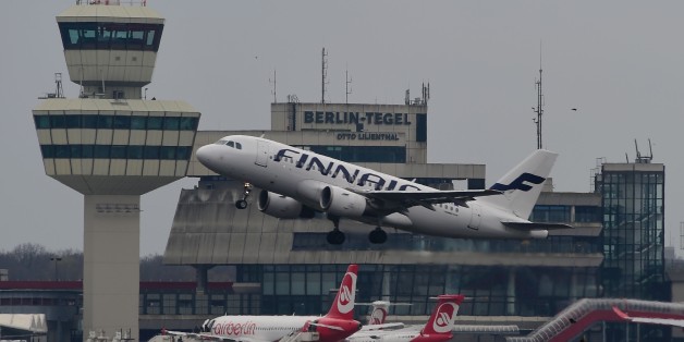 An aircraft operated by Finnair takes off at Tegel airport in Berlin on April 10, 2016. / AFP / TOBIAS SCHWARZ (Photo credit should read TOBIAS SCHWARZ/AFP/Getty Images)