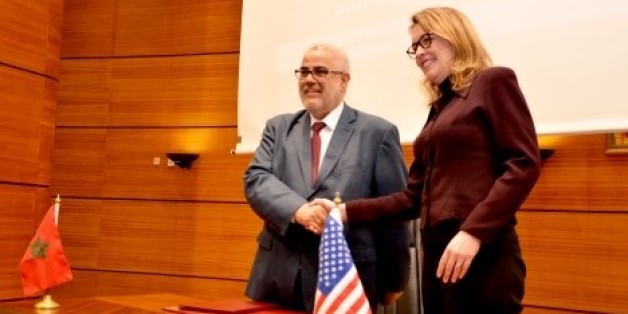 le Chef du gouvernement Abdelilah Benkirane en compagnie de Dana Hyde, la présidente directrice-générale de la Millenium Challenge Corporation (MCC)