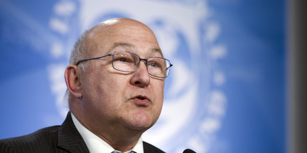 French Finance Minister Michel Sapin speaks at a news conference during the the G5 Ministers of Finance meeting during the World Bank/IMF Spring Meetings in Washington, Thursday, April 14, 2016. ( AP Photo/Jose Luis Magana)