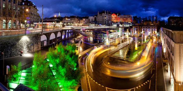 Centre ville et zone attractive de la ville de Lausanne, capitale vaudoise, Suisse