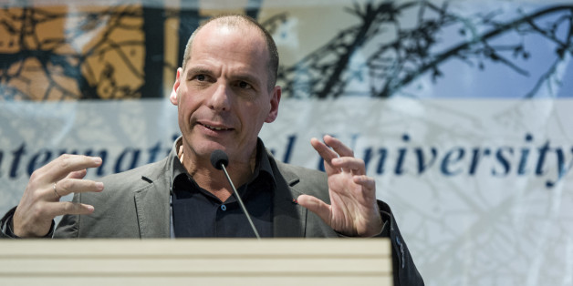 CAMPUS LUIGI EINAUDI, UNIVERSITY OF TURIN, TURIN, ITALY - 2016/03/17: The well known former Greek Finance Minister Yanis Varoufakis appointed Professor Honoris Causa by the International University College of Turin. His Lectio Magistralis (lecture) was held in the Aula Magna at the Campus Einaudi of the Università di Torino. (Photo by Nicolò Campo/Pacific Press/LightRocket via Getty Images)