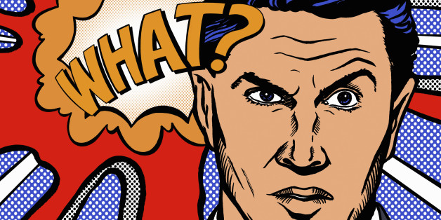 Confused businessman asking what?