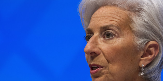 International Monetary Fund (IMF) Managing Director Christine Lagarde speaks at a news conference during the World Bank/IMF Spring Meetings, Thursday, April 14, 2016, at IMF headquarters in Washington. ( AP Photo/Jose Luis Magana)