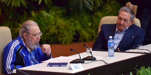 Cuba's former president Fidel Castro (L) sits next to his brother and Cuba's president Raul Castro during the closing ceremony of the seventh Cuban Communist Party (PCC) congress in Havana April 19, 2016. Omara Garcia/Courtesy of AIN/Handout via Reuters ATTENTION EDITORS - THIS IMAGE WAS PROVIDED BY A THIRD PARTY. EDITORIAL USE ONLY. TPX IMAGES OF THE DAY