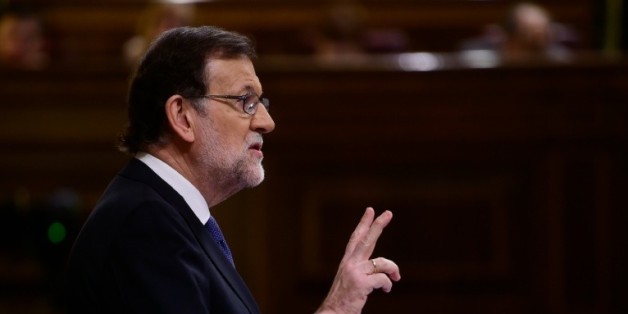 Le Premier ministre espagnol Mariano Rajoy, lors d'un débat au Parlement à Madrid le 6 avril 2016