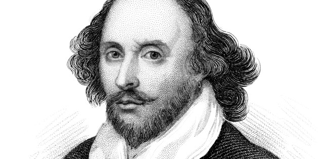 An engraved vintage illustration image portrait of the Elizabethan playwright William Shakespeare, from a Victorian book dated 1847 that is no longer in copyright