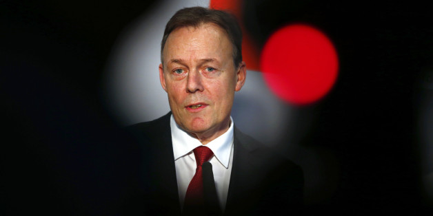 Parliamentary faction leader of Germany's Social Democratic Party (SPD) Thomas Oppermann speaks to the media before a faction meeting in Berlin, February 18, 2014. Chancellor Angela Merkel will meet leaders of her coalition partners, the Social Democrats (SPD) and Christian Social Union (CSU), on Tuesday to try to resolve a crisis over the forced exit of a conservative minister. REUTERS/Thomas Peter (GERMANY - Tags: POLITICS)