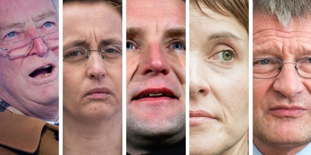 Gauland, Höcke und Petry (von links) beim beim Treffen der AfD-Landesfraktionen in Sachsen