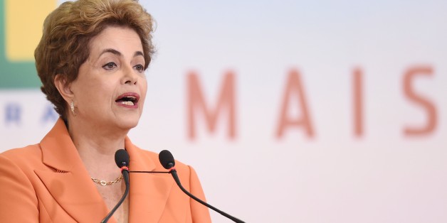 Brazilian President Dilma Rousseff delivers a speech during the launching of the Agricultural and Livestock Plan for 2016/2017, at Planalto Palace in Brasilia, on May 4, 2016.
Rousseff is fighting impeachment on allegations that she illegally borrowed money to boost public spending during her 2014 re-election campaign. / AFP / EVARISTO SA (Photo credit should read EVARISTO SA/AFP/Getty Images)