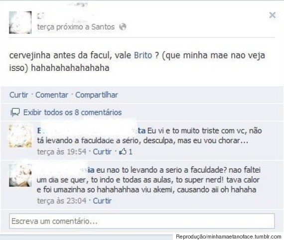 comentário facebook mãe