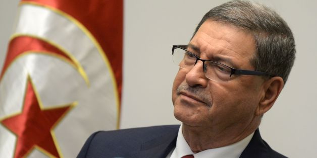 Tunisian Prime Minister Habib Essid delivers a speech during a press conference in Rabat on May 10, 2016. / AFP / FADEL SENNA (Photo credit should read FADEL SENNA/AFP/Getty Images)