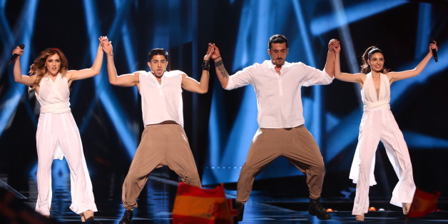 STOCKHOLM, SWEDEN. MAY 10, 2016. Members of the Argo band representing Greece perform during the 1st Semi Final of the 61st annual Eurovision Song Contest at the Ericsson Globe in Stockholm, Sweden. Vyacheslav Prokofyev/TASS (Photo by Vyacheslav Prokofyev\TASS via Getty Images)