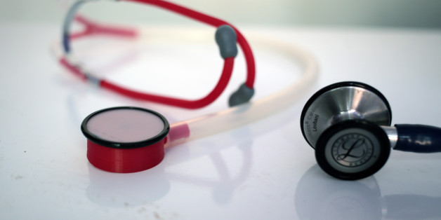In this Monday, Sept. 7, 2015 photo, a 3D printed stethoscope, left, is seen next to a traditional medical stethoscope in Gaza City. In a territory lacking many basic medical supplies, Dr. Tarek Loubani says he has designed a stethoscope that can be made by a 3-D printer for just $2.50 _ a fraction of the cost of leading brands. Some doctors say the equipment is just as good. (AP Photo/ Khalil Hamra)
