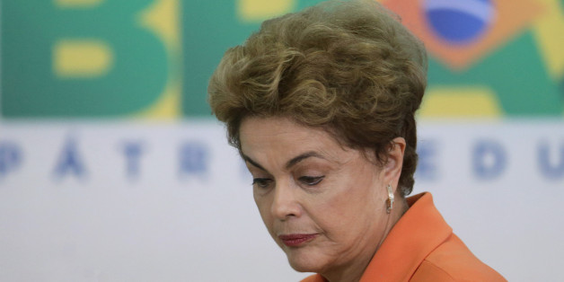 Brazil's President Dilma Rousseff arrives for a ceremony in Planalto presidential palace to launch an agricultural plan that allocates billions of dollars to farmers in Braslia, Brazil, Wednesday, May 4, 2016. Brazilâs attorney general has asked the countryâs highest court to authorize an investigation into embattled Rousseff over obstruction of justice allegations, according to major Brazilian news organizations. (AP Photo/Eraldo Peres)