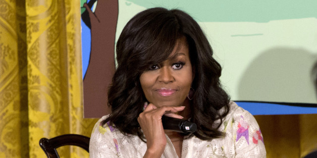 First lady Michelle Obama listens to a questions from a daughter of an Executive Office employee during the annual Take Our Daughters and Sons to Work Day in the East Room of the White House in Washington, Wednesday, April 20, 2016. (AP Photo/Jacquelyn Martin)