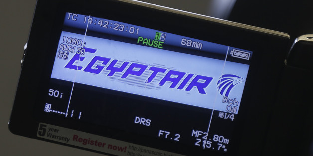 The company logo is displayed on a video camera screen at the Egyptair desk at Charles de Gaulle airport, after an Egyptair flight disappeared from radar during its flight from Paris to Cairo, in Paris, France, May 19, 2016. REUTERS/Christian Hartmann